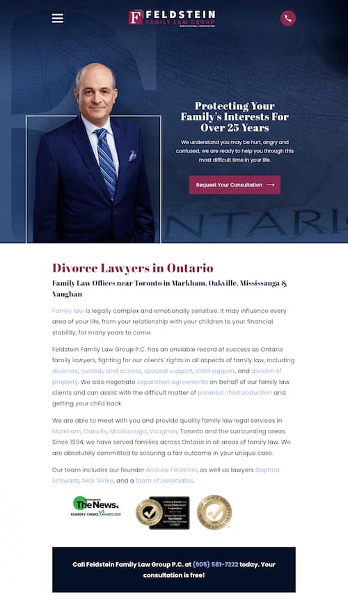 Feldstein Family Group Landing Page
