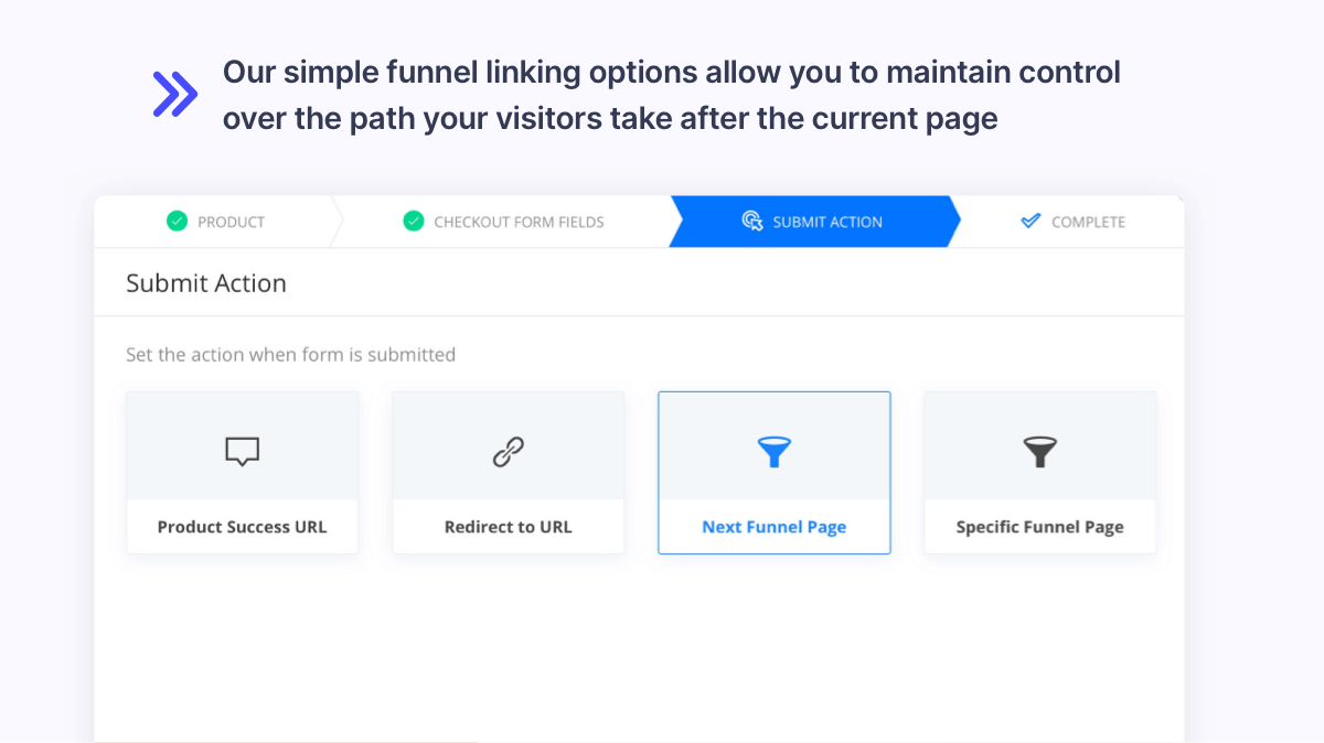 Funnel wizard linking options