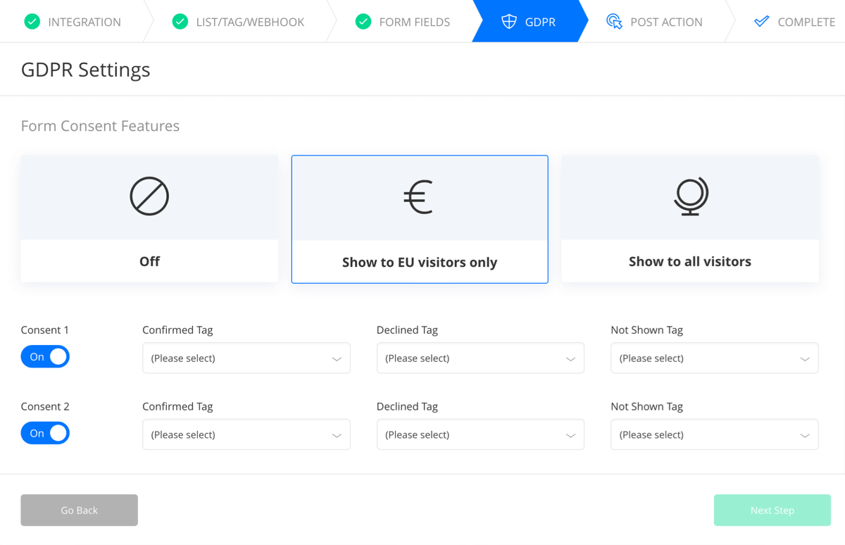 Ontraport GDPR Settings