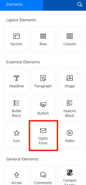 Optin Form in OptimizePress