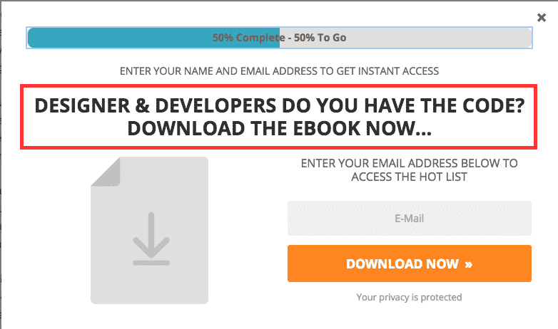 Optin form headline editing