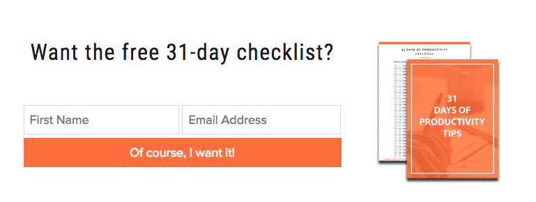 31 day checklist lead magnet