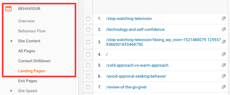 Google analytics drill down