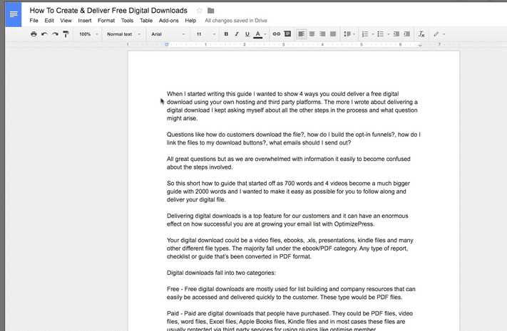 Google Docs example doc