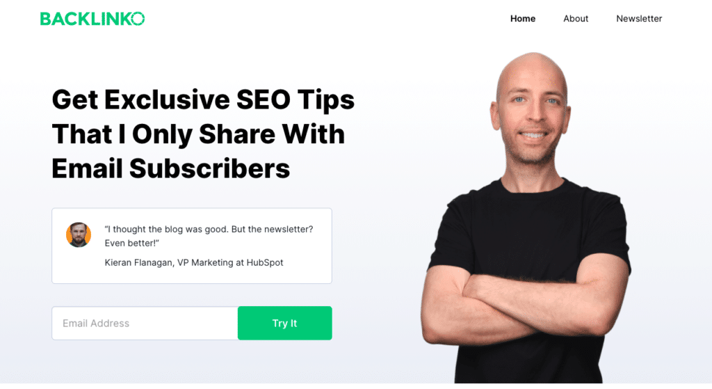 Backlinko SEO Tips Newsletter