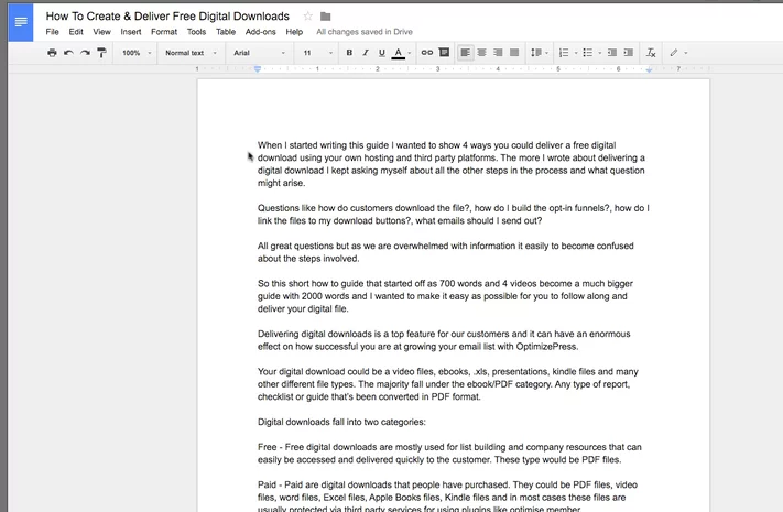 Write Google Doc